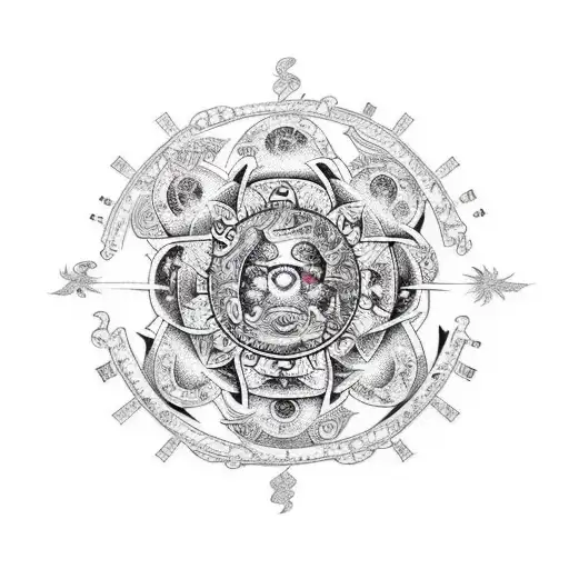 An Artistic Interpretation Of The Zodiac Pisces Signs Intertwined With Intricate Mandalas