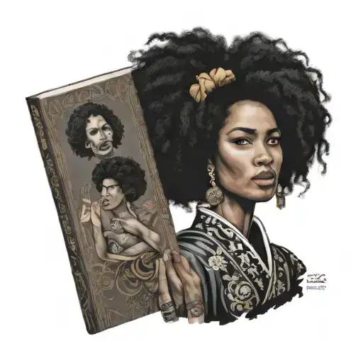 Eritrean Woman Afro Holding A Book