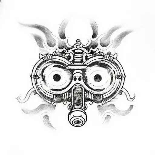 Oni Demon With Gas Mask