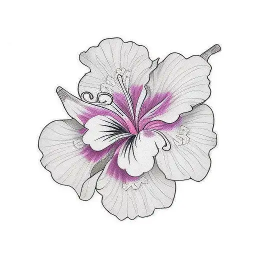 Floral Half Sleeve With Hibiscus Flowers