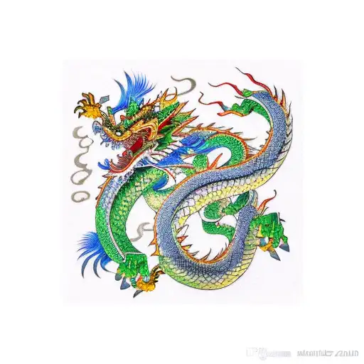 Chinese Dragon Gold And Green