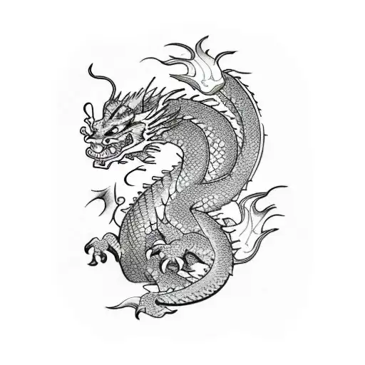 Dragon Coming Out Of A Flower Pot