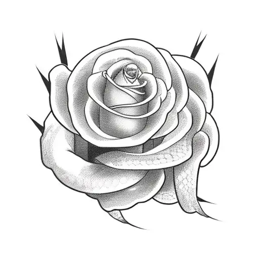 Snake With Rose Pattern