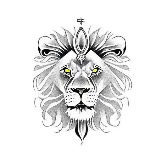 Lion With Cross Necklace