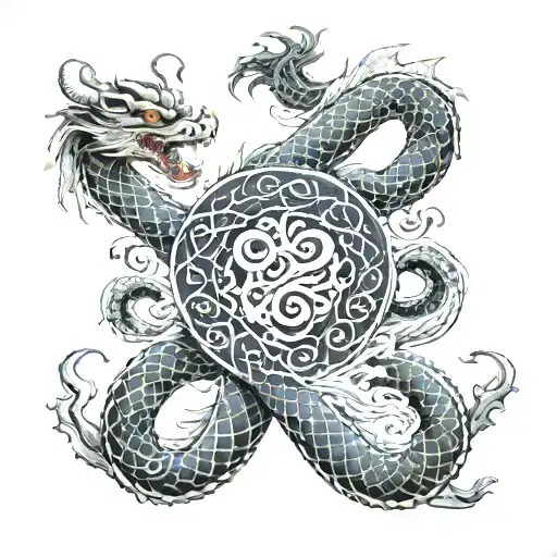 Dragon With 8 Shaped Like Infinity Symbol
