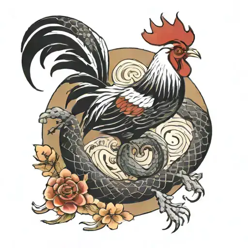 Rooster Kills Snake