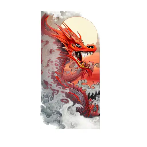 A Red Dragon In The Ocean