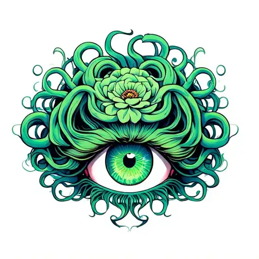Hyper Beautiful Medusa Green Eyes