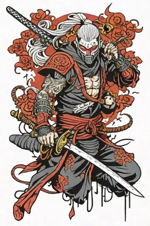 Cyberpunk Shinobi Demon Guy With Guts Sword