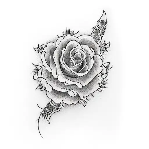 Katana Vertical Con Rosas