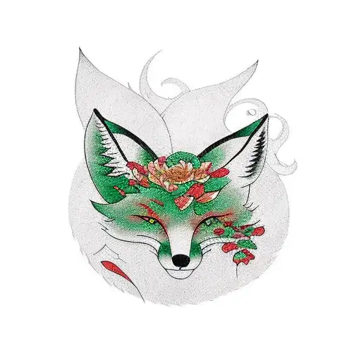 Fox With Plant Background