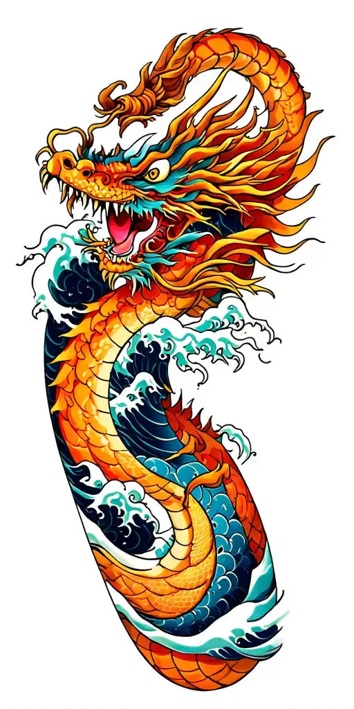 Waves And Dragon Wrapped