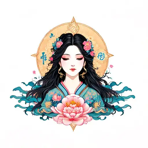 Woman Inspired Design Incorporating Elements Of Universal Love And Spiritual Symbols