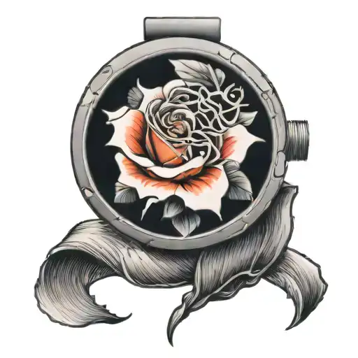 A Watch Wrapped Around A Rose With A Subtle Football Motif In The Background