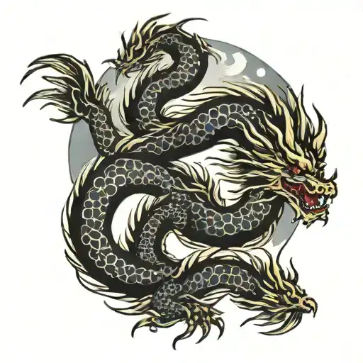 Dragon Brushstroke Moon