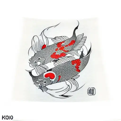 Koi Fish Black And Red Sleeve