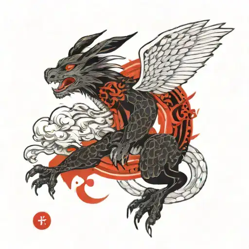Rabbit And Dragon Flying