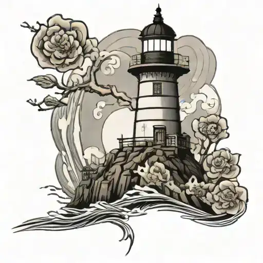 Lighthouse With The Light Being A Candle