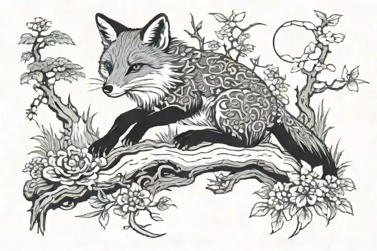 Forest Scene With Fox And Frog Riding