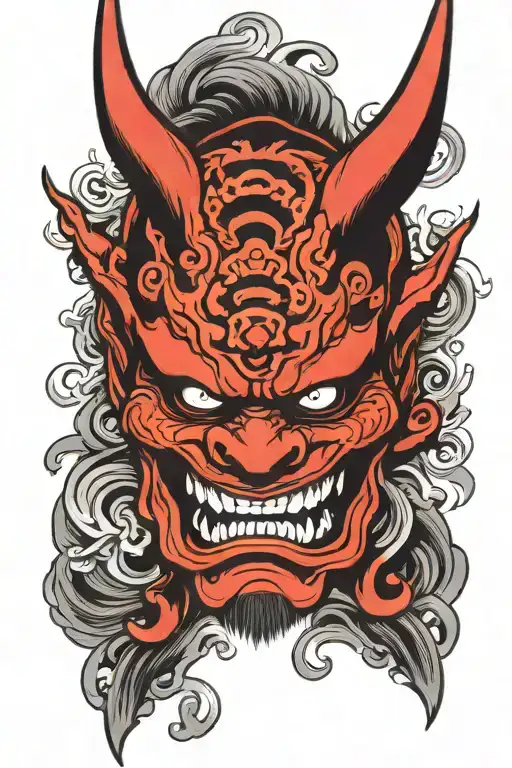 Oni Mask Black Work