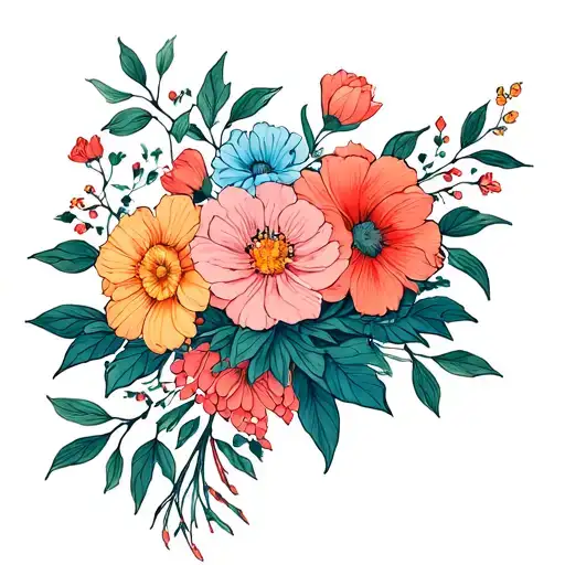 Birth Flower Bouquet For July August And October