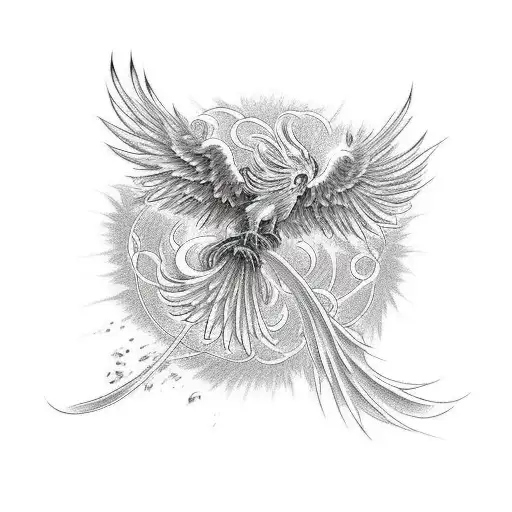 Phoenix In Light Burning Sun