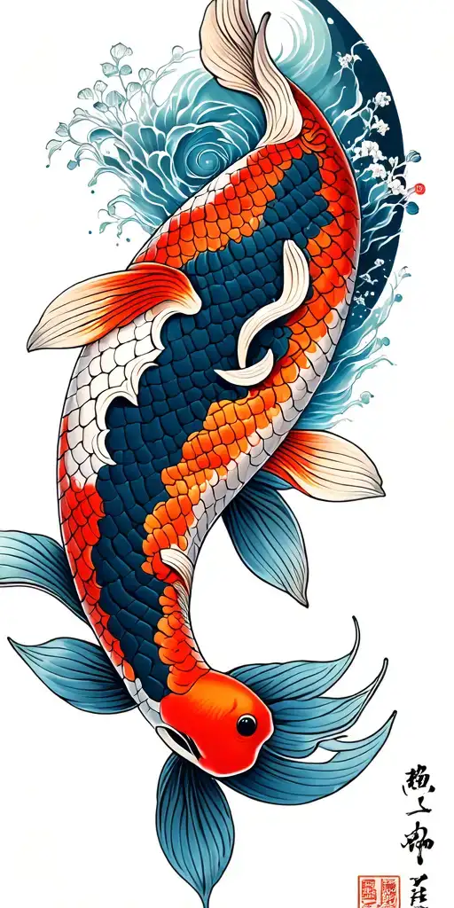 Koi Carp Yin Yang Design