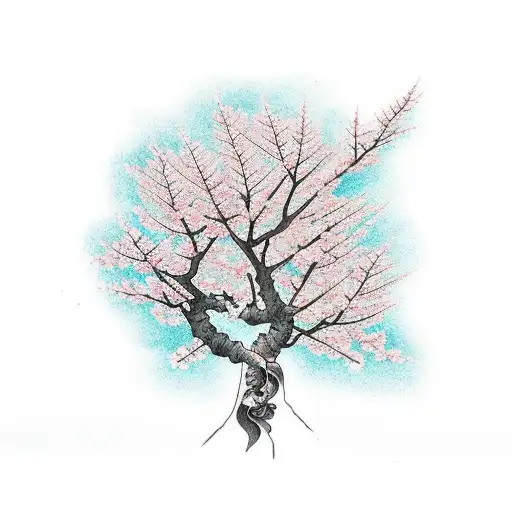 Cherry Blossom Tree With Twisted Branches