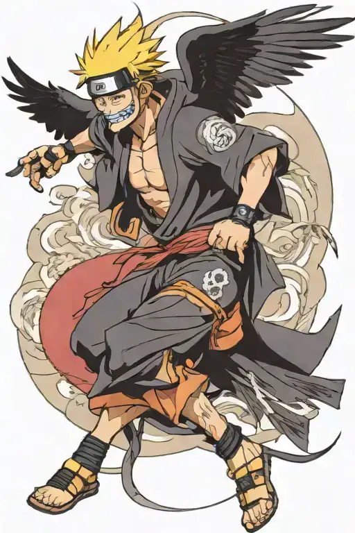 God Of Death Naruto With Raven Flying