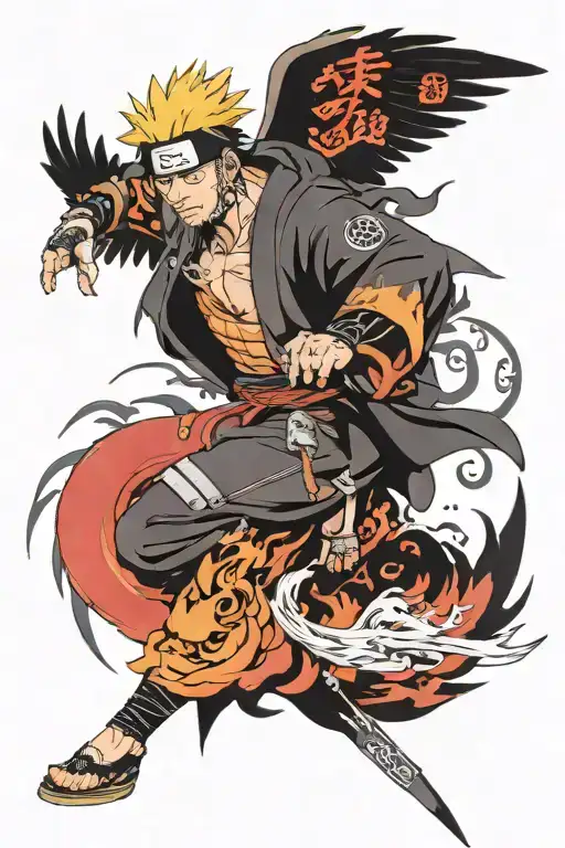 God Of Death Naruto With Raven Flying