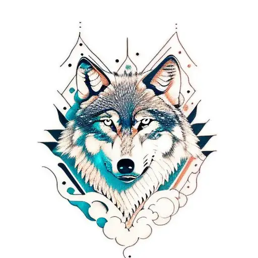 Wolf Face With Deep Antelers