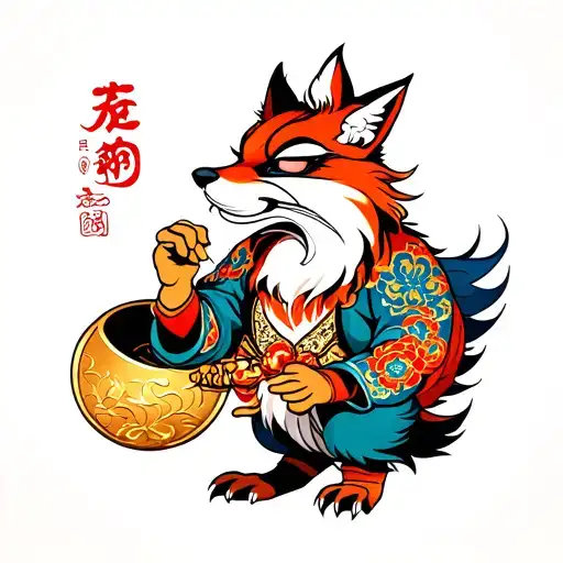 Fox Sin Of Greed Guarding His Gold