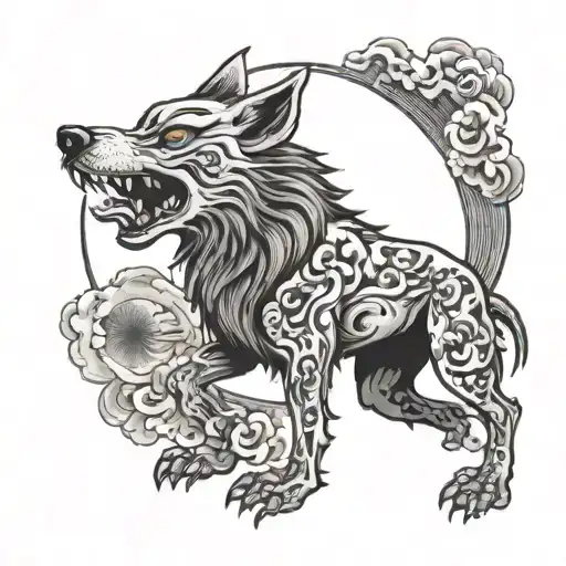 Zombie Wolf Howling At The Moon