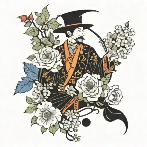 The Magician Tarot Card With Flowers Around It