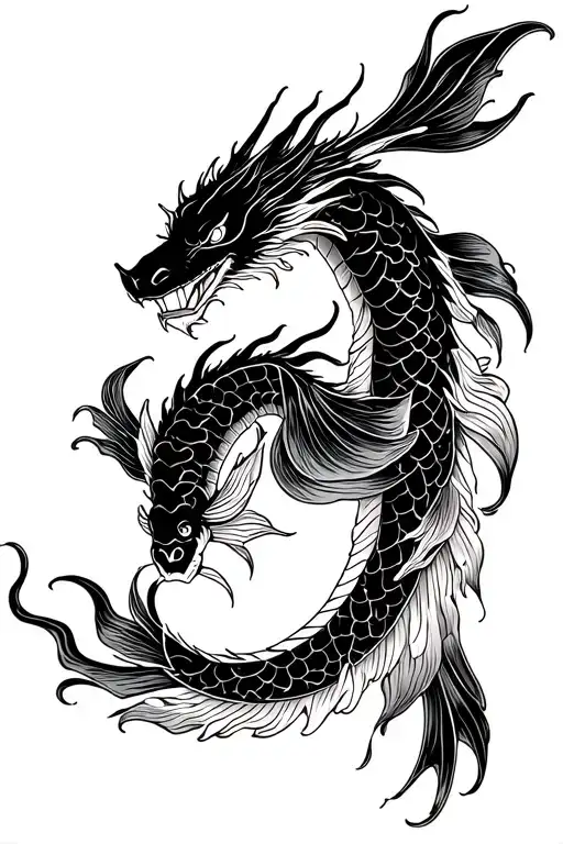 Koi Becomes A Dragon While Swimming Up A Waterfall