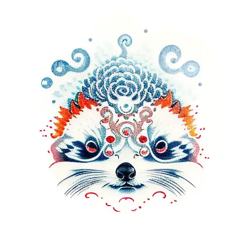 Red Panda With Ocean