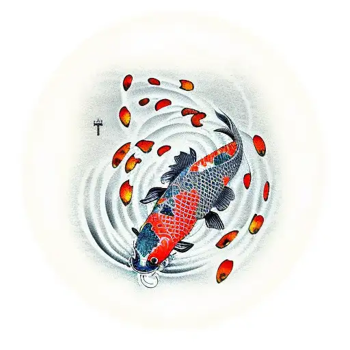 Koi Fish And Crucifix