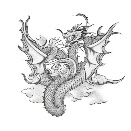 Dragon With Maple Leaves