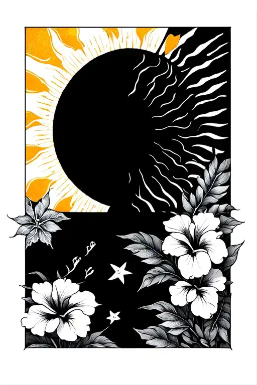 Philippines Flag Sun Symbol With Hibiscus & Flowers Kinda Vibe And Also With