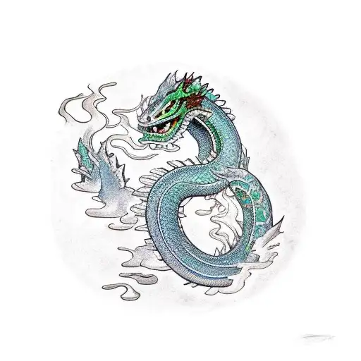 Water Dragon Made Of Jade