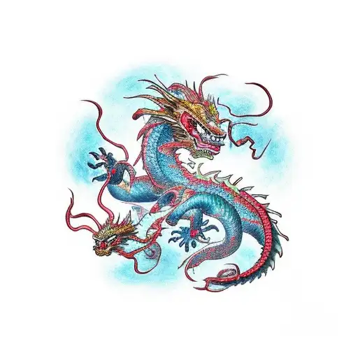 Dragon With Fliegers And Spirituell