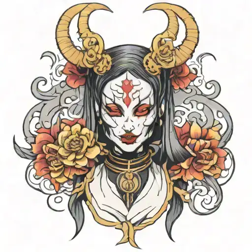 Sexy Demon Nun Tattoo Sketch