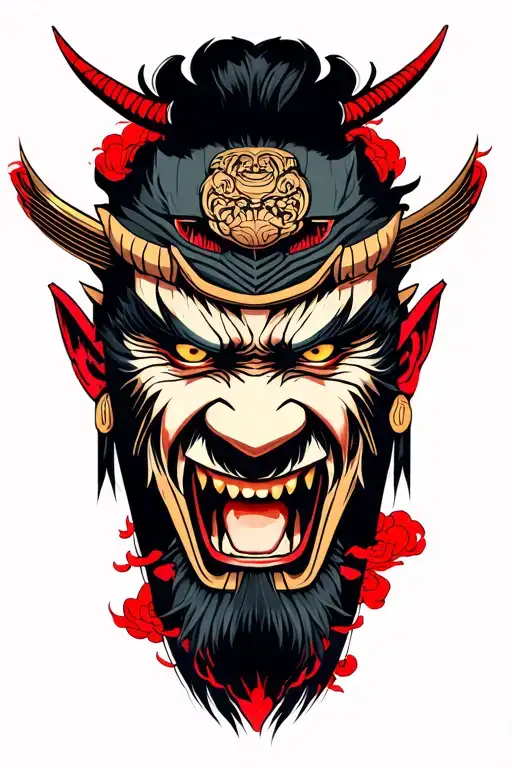 Demonic Samurai Face