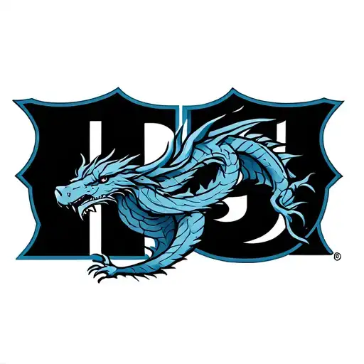 Fc Barcelona Logo With A Dragon Wrapped