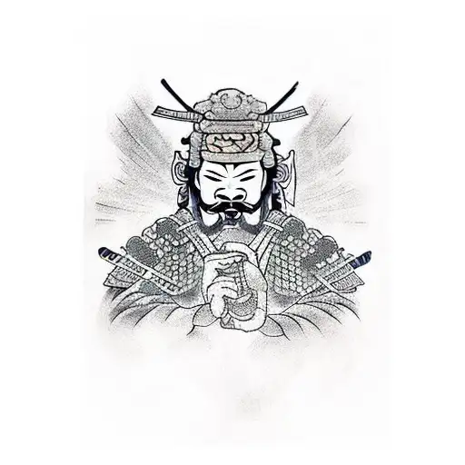 Samurai With A Bottle Of Rum