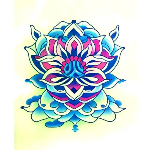 Ocean With Lotus Flowers Intertwined