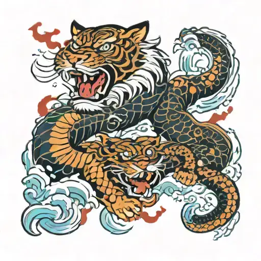 Fire Tiger And Water Snake