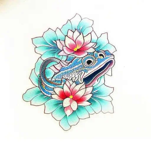 Flowers Snake Koi Fish