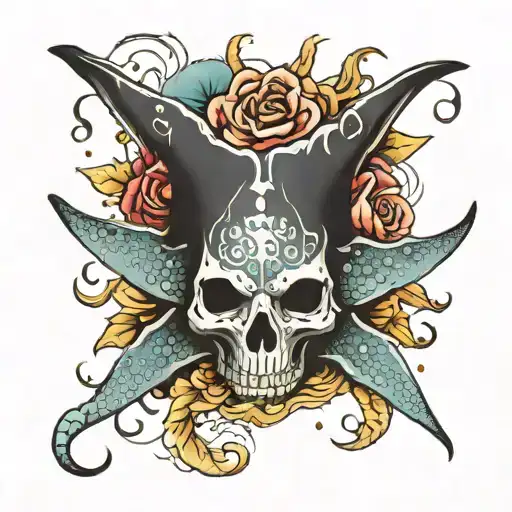 Sting Ray With A Skull