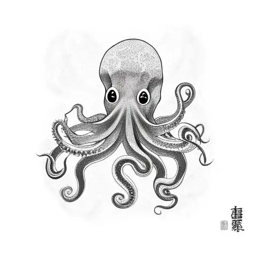 Octopus With Water And Flowers